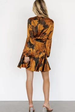 Baltic Born Venice Short Dress | Gold Floral