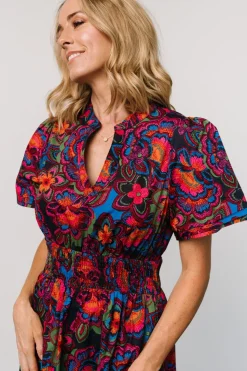 Baltic Born Vera Maxi Dress | Midnight Fuchsia Print