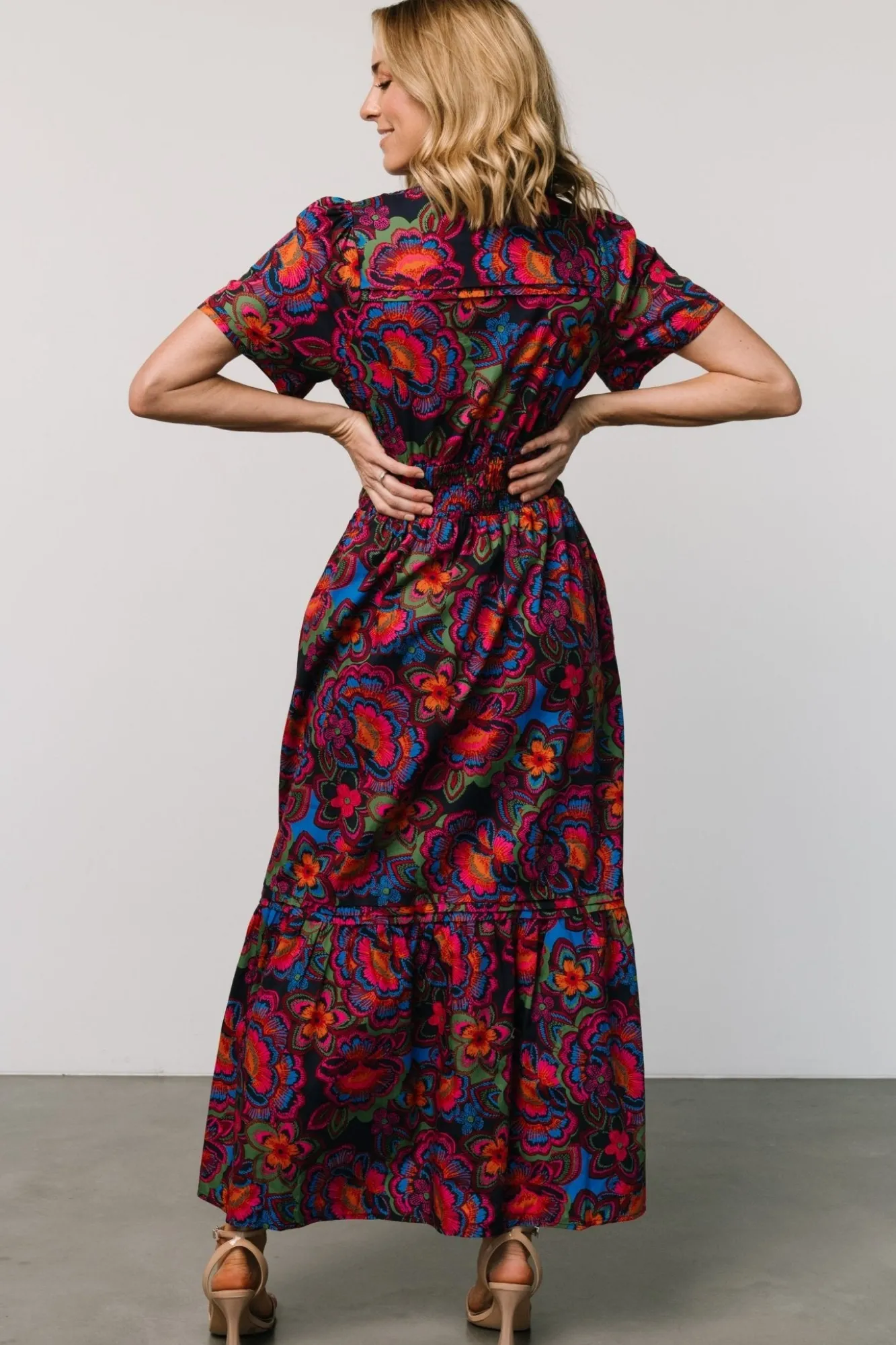 Baltic Born Vera Maxi Dress | Midnight Fuchsia Print