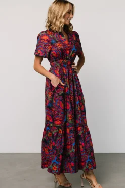 Baltic Born Vera Maxi Dress | Midnight Fuchsia Print