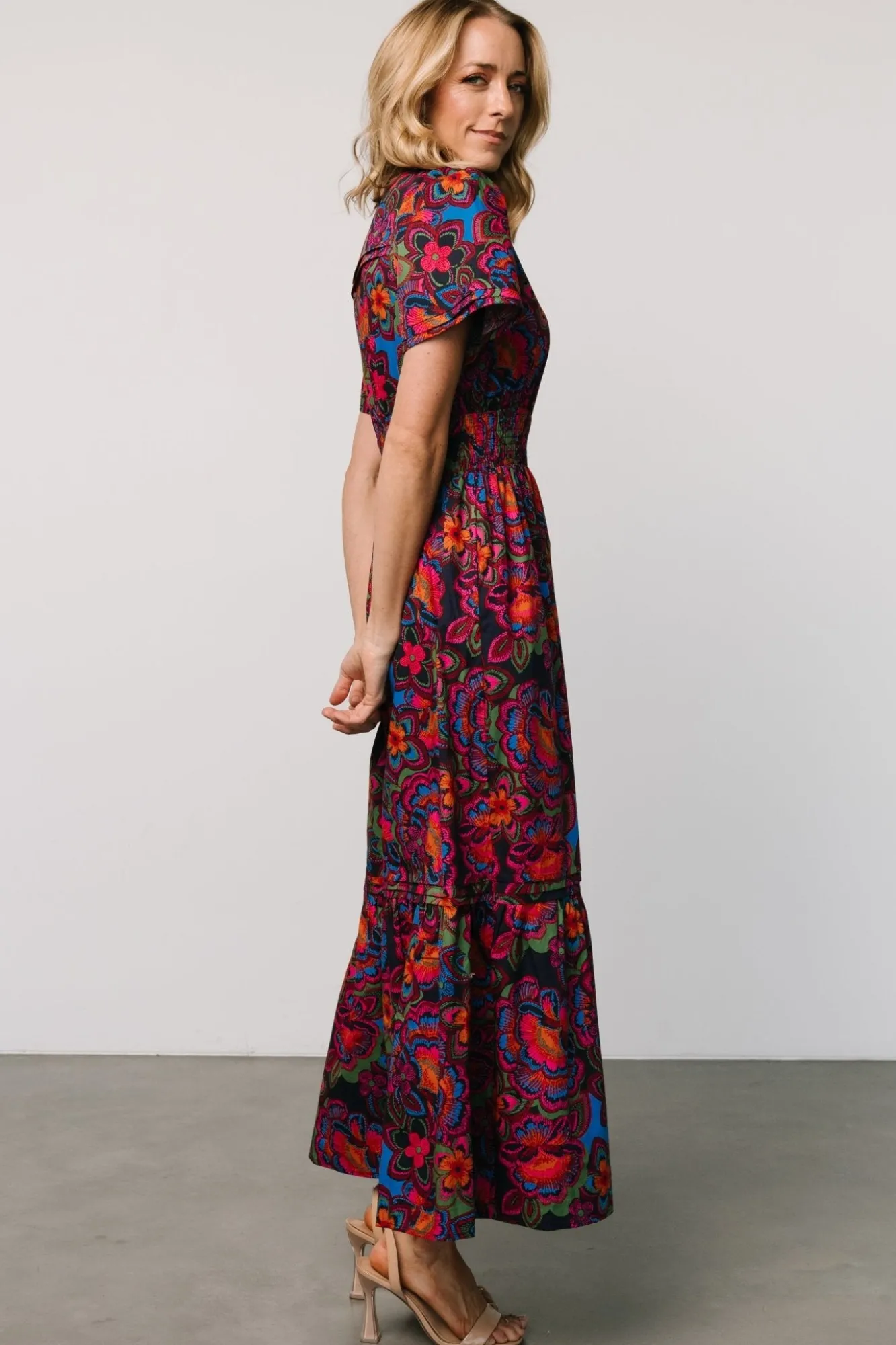 Baltic Born Vera Maxi Dress | Midnight Fuchsia Print