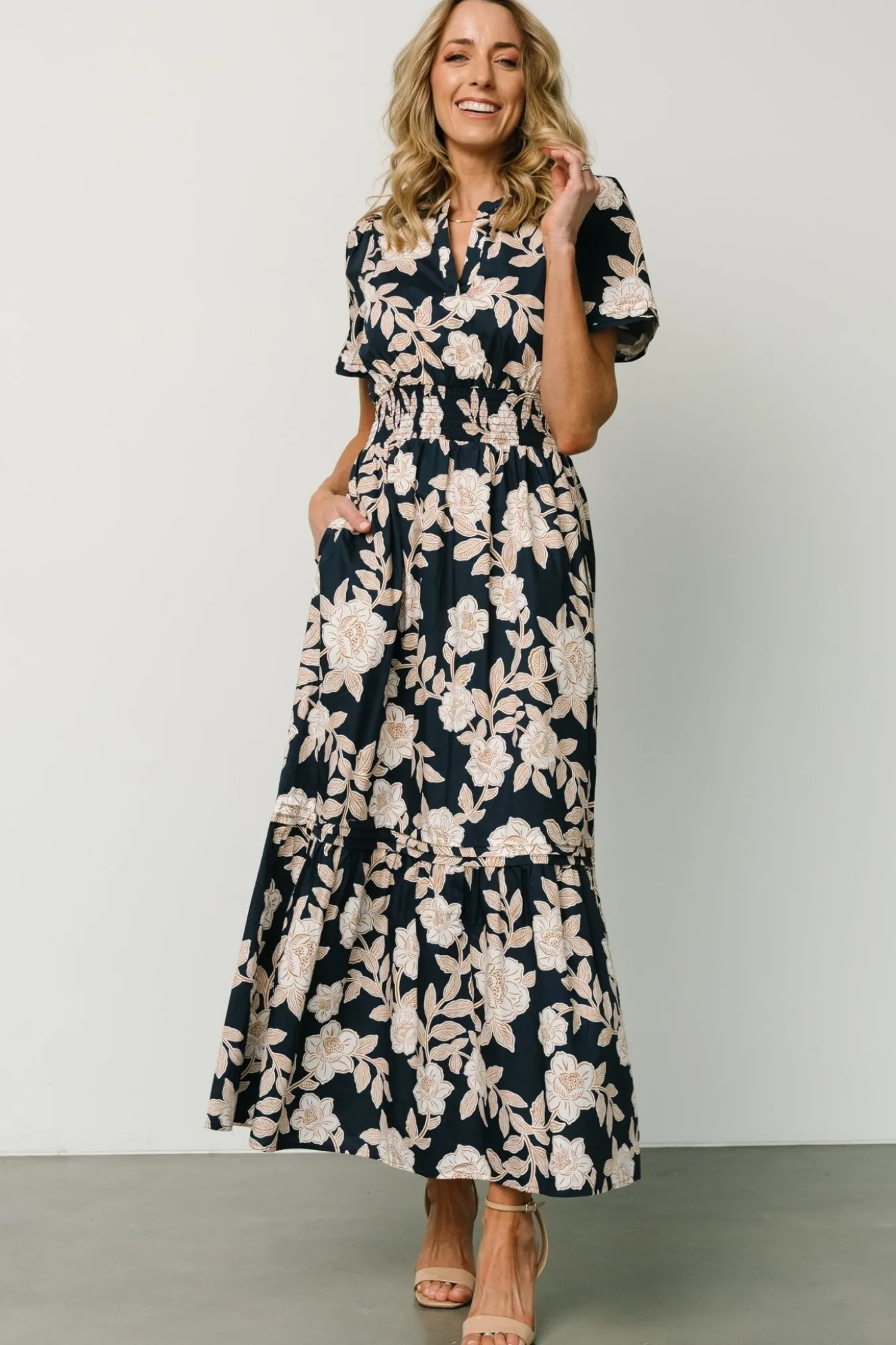 Baltic Born Vera Maxi Dress | Navy Floral
