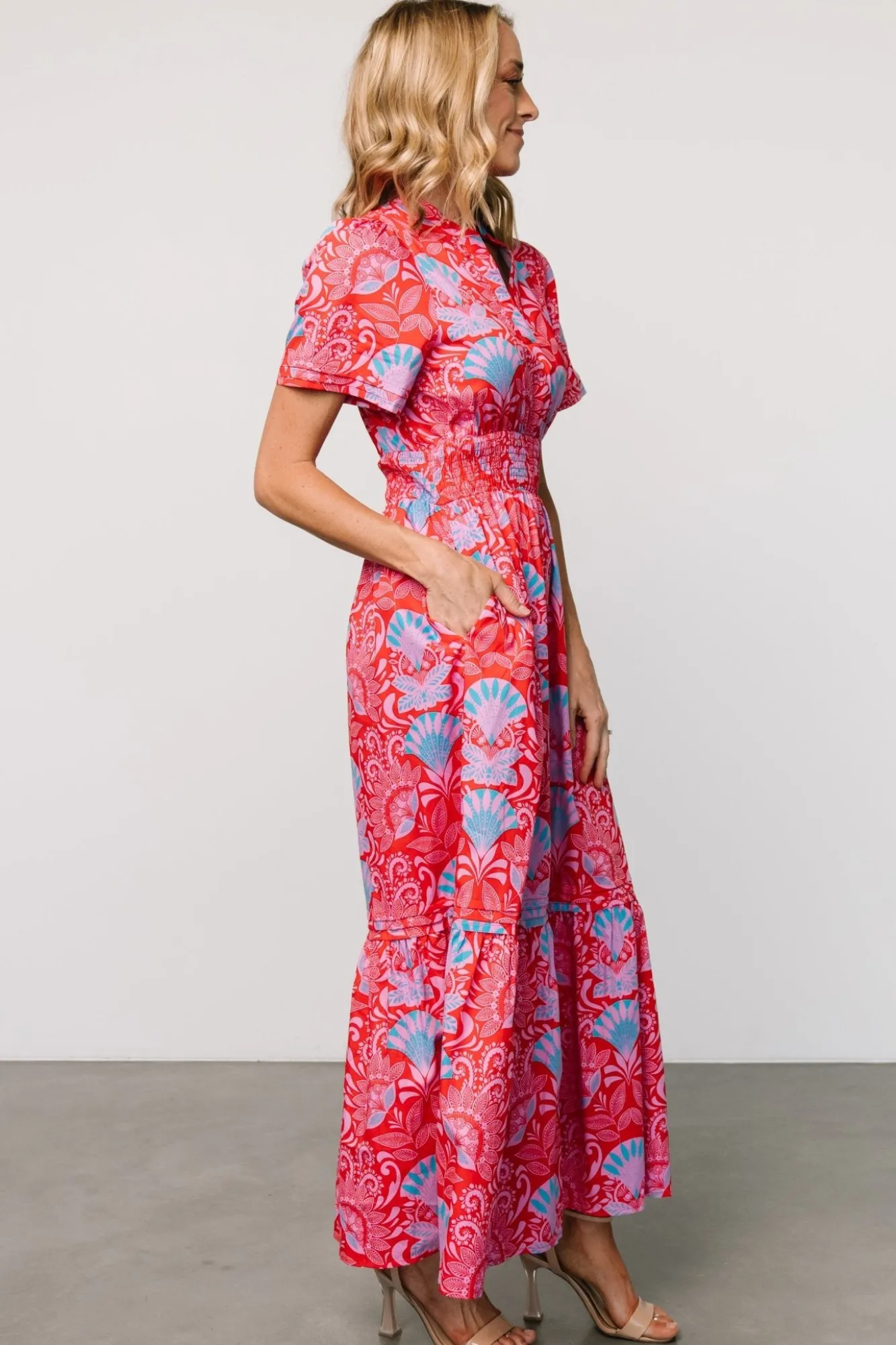 Baltic Born Vera Maxi Dress | Red Multi Print