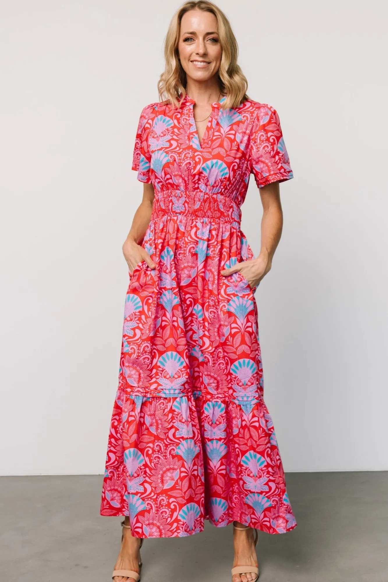 Baltic Born Vera Maxi Dress | Red Multi Print