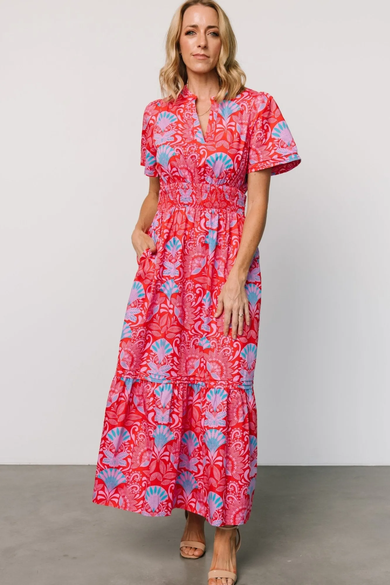 Baltic Born Vera Maxi Dress | Red Multi Print