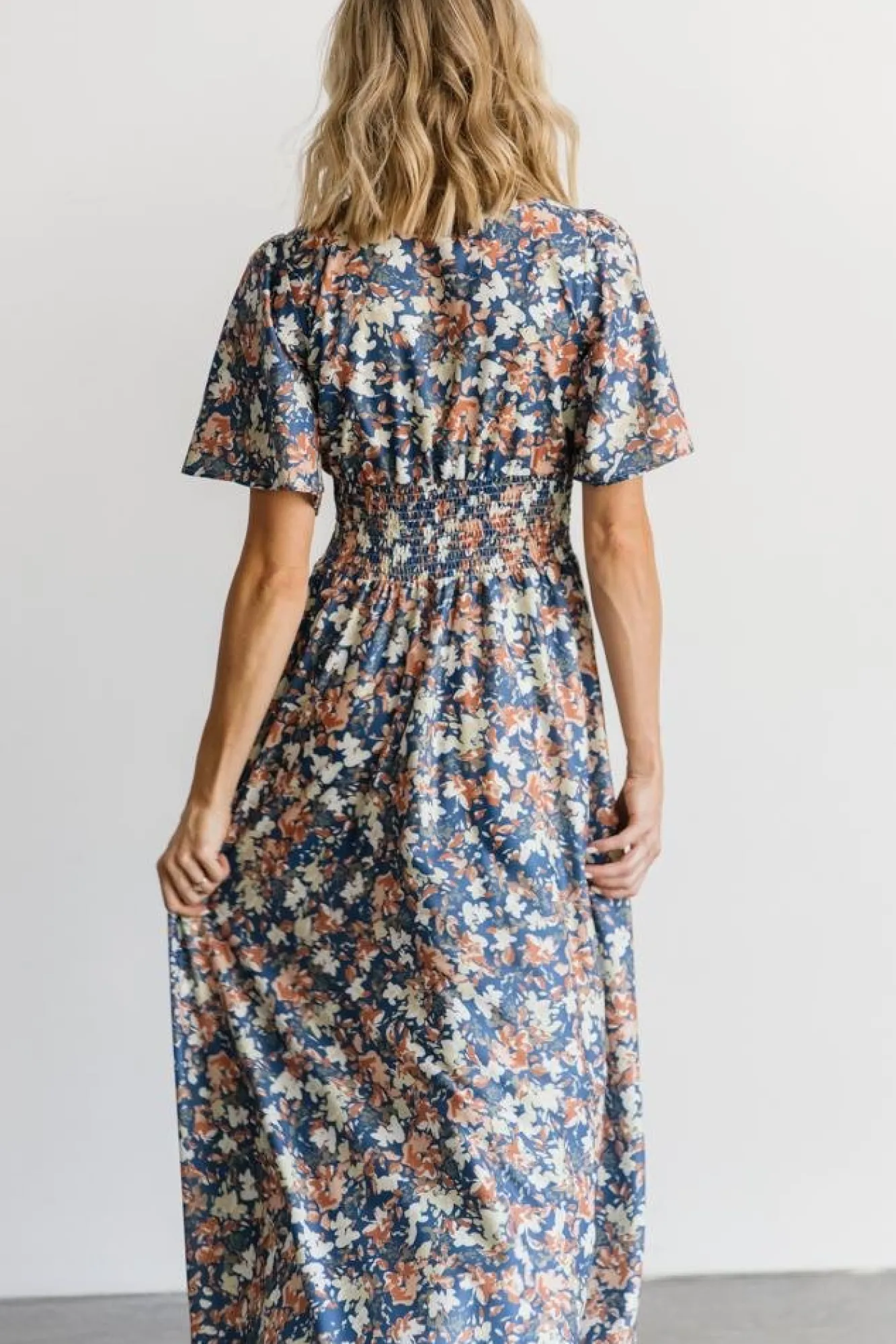 Baltic Born Verona Smocked Maxi Dress | Blue Floral