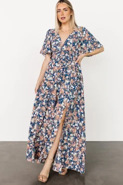 Baltic Born Verona Smocked Maxi Dress | Blue Floral