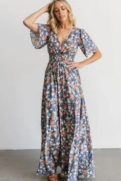 Baltic Born Verona Smocked Maxi Dress | Blue Floral