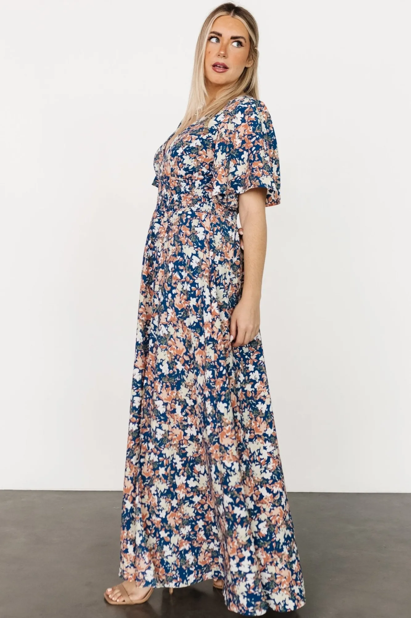 Baltic Born Verona Smocked Maxi Dress | Blue Floral
