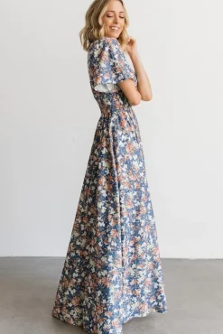 Baltic Born Verona Smocked Maxi Dress | Blue Floral