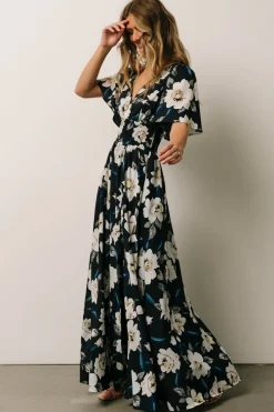 Baltic Born Verona Smocked Maxi Dress | Navy + White Floral