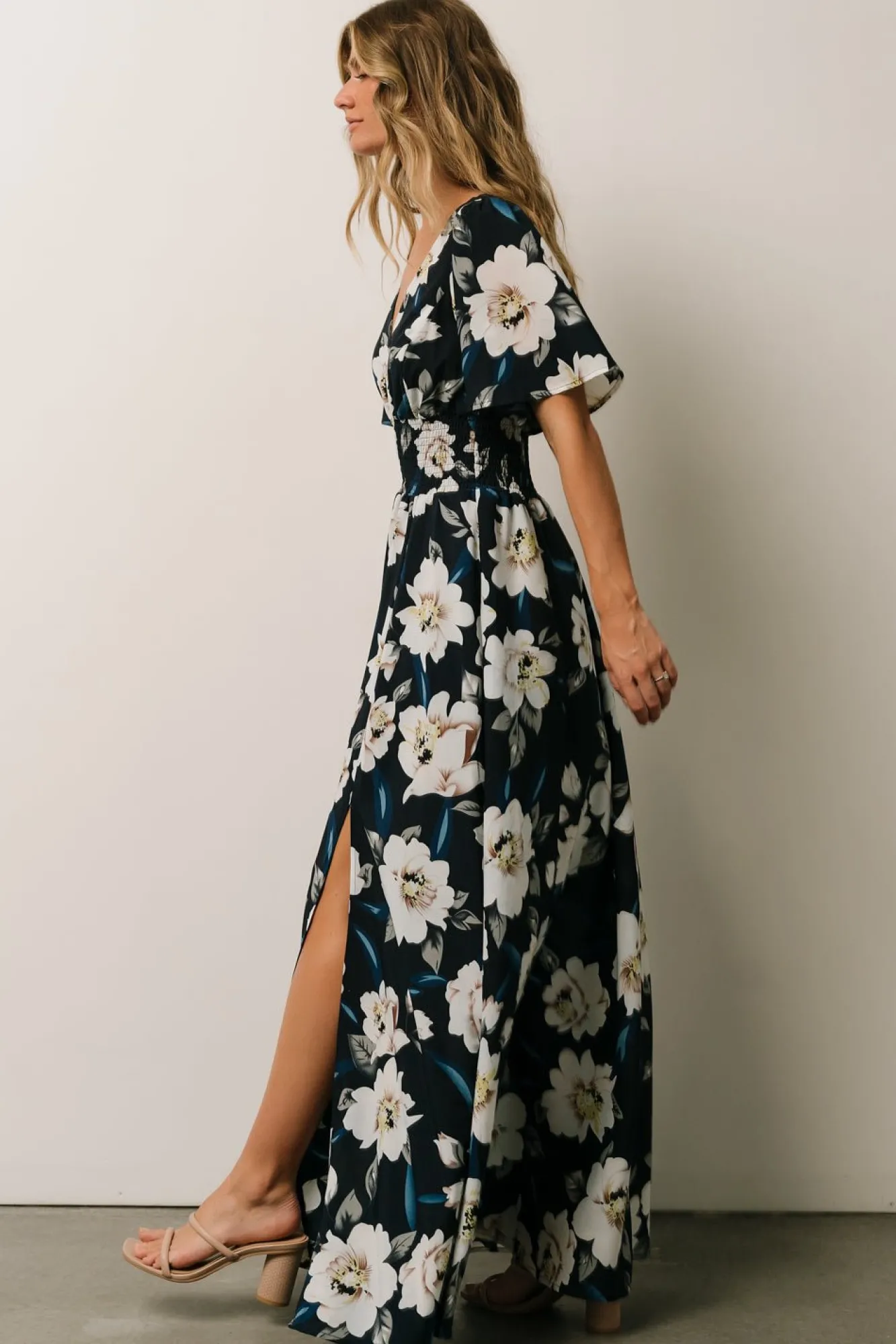 Baltic Born Verona Smocked Maxi Dress | Navy + White Floral