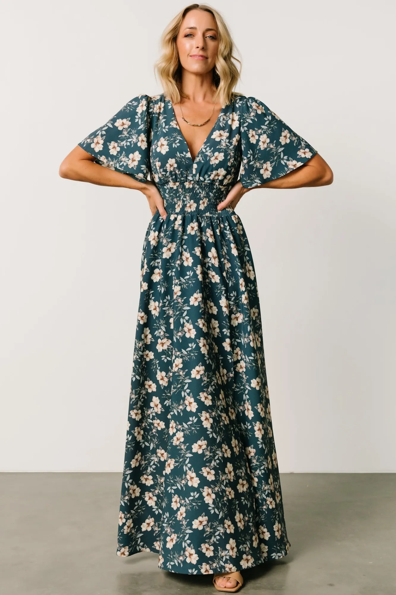 Baltic Born Verona Smocked Maxi Dress | Slate Floral