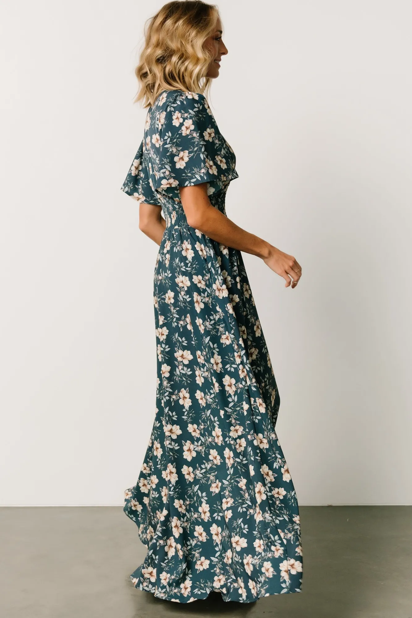 Baltic Born Verona Smocked Maxi Dress | Slate Floral