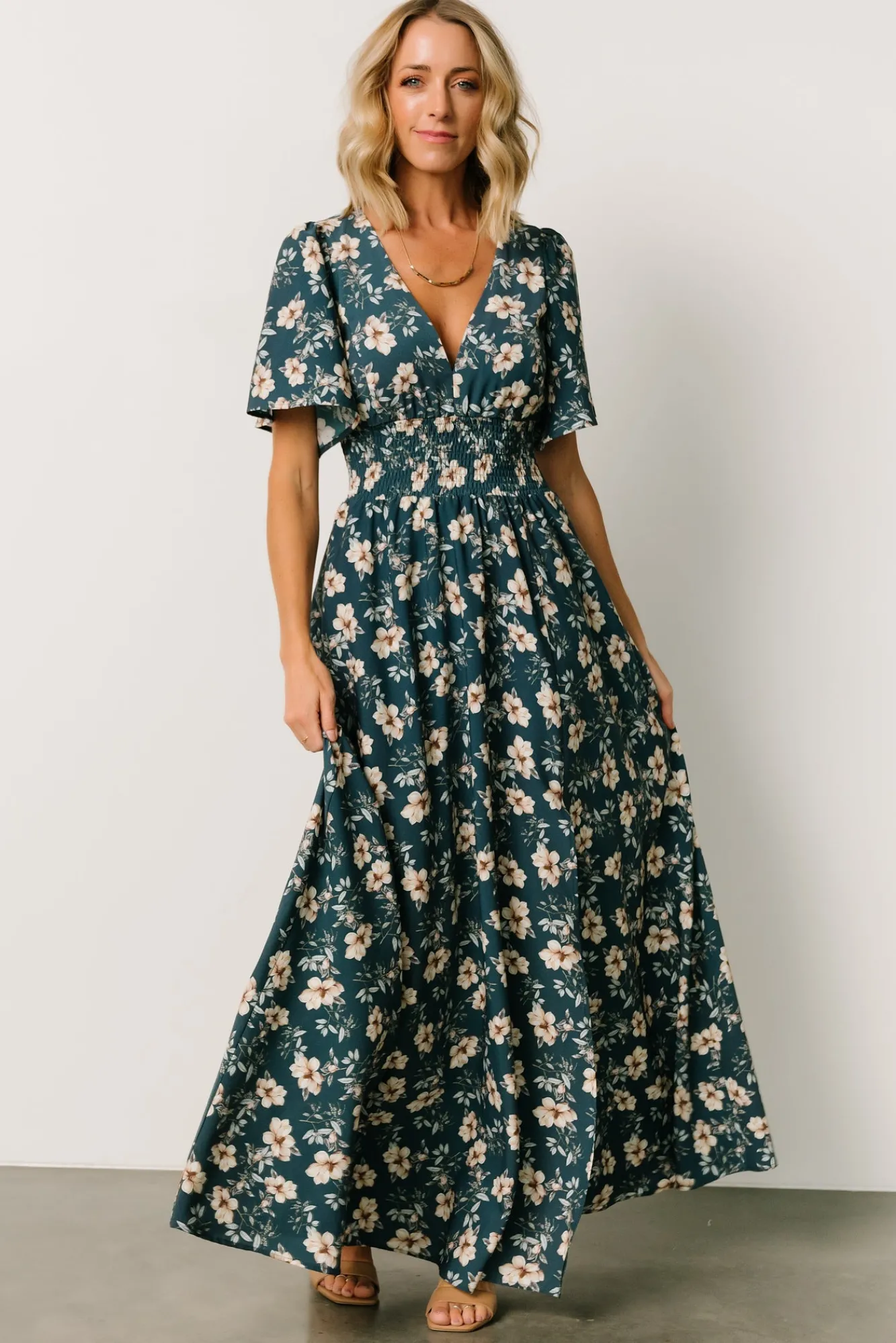 Baltic Born Verona Smocked Maxi Dress | Slate Floral