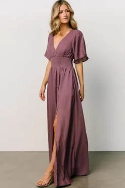 Baltic Born Verona Smocked Maxi Dress | Vintage Plum