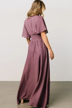 Baltic Born Verona Smocked Maxi Dress | Vintage Plum
