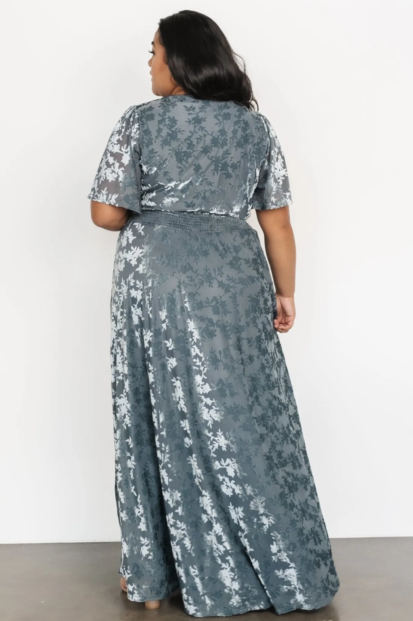 Baltic Born Veronica Velvet Maxi Dress | Slate Blue