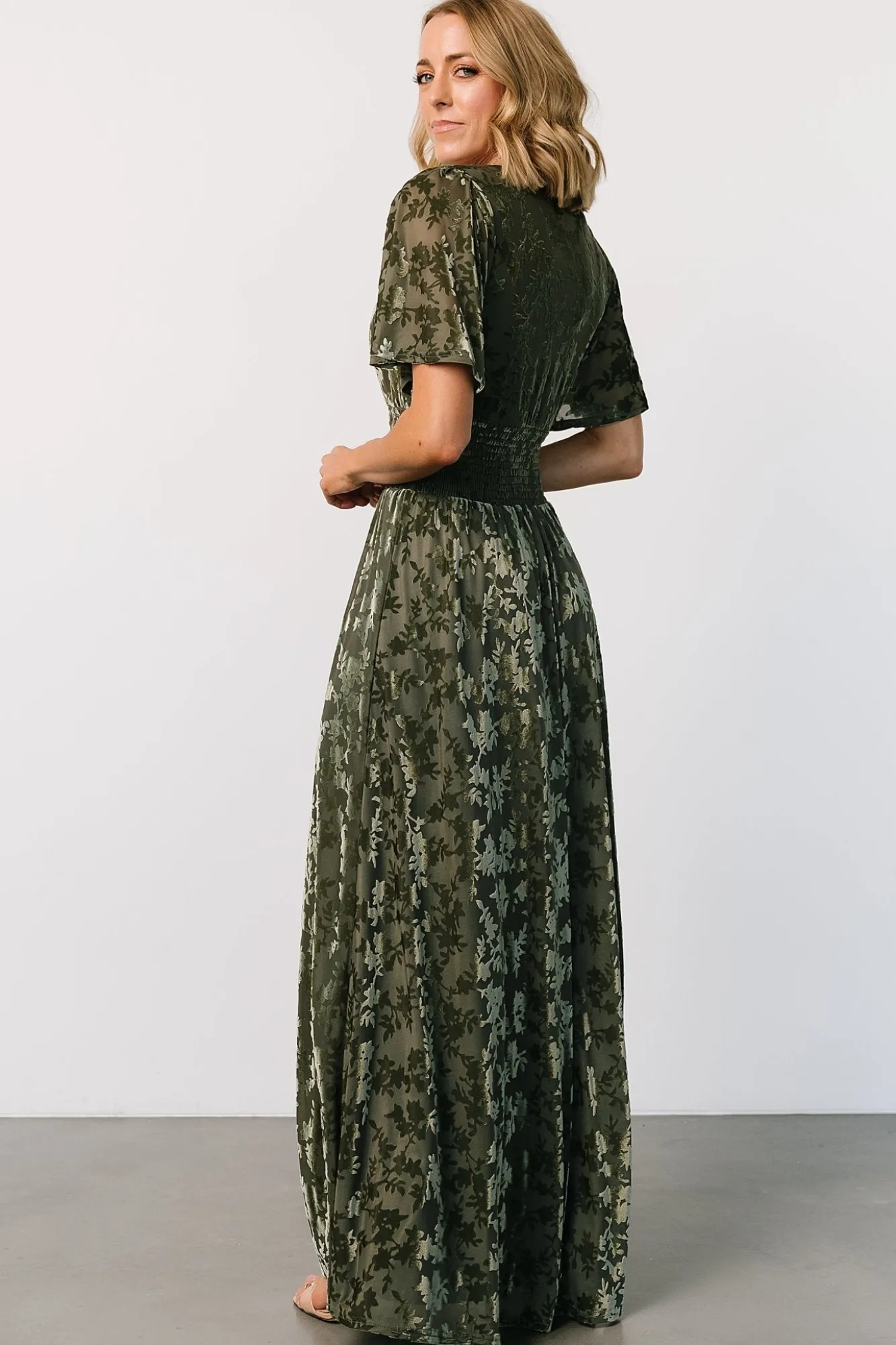 Baltic Born Veronica Velvet Maxi Dress | Dark Sage
