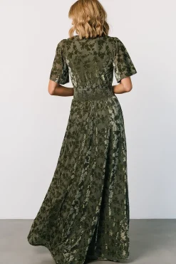 Baltic Born Veronica Velvet Maxi Dress | Dark Sage