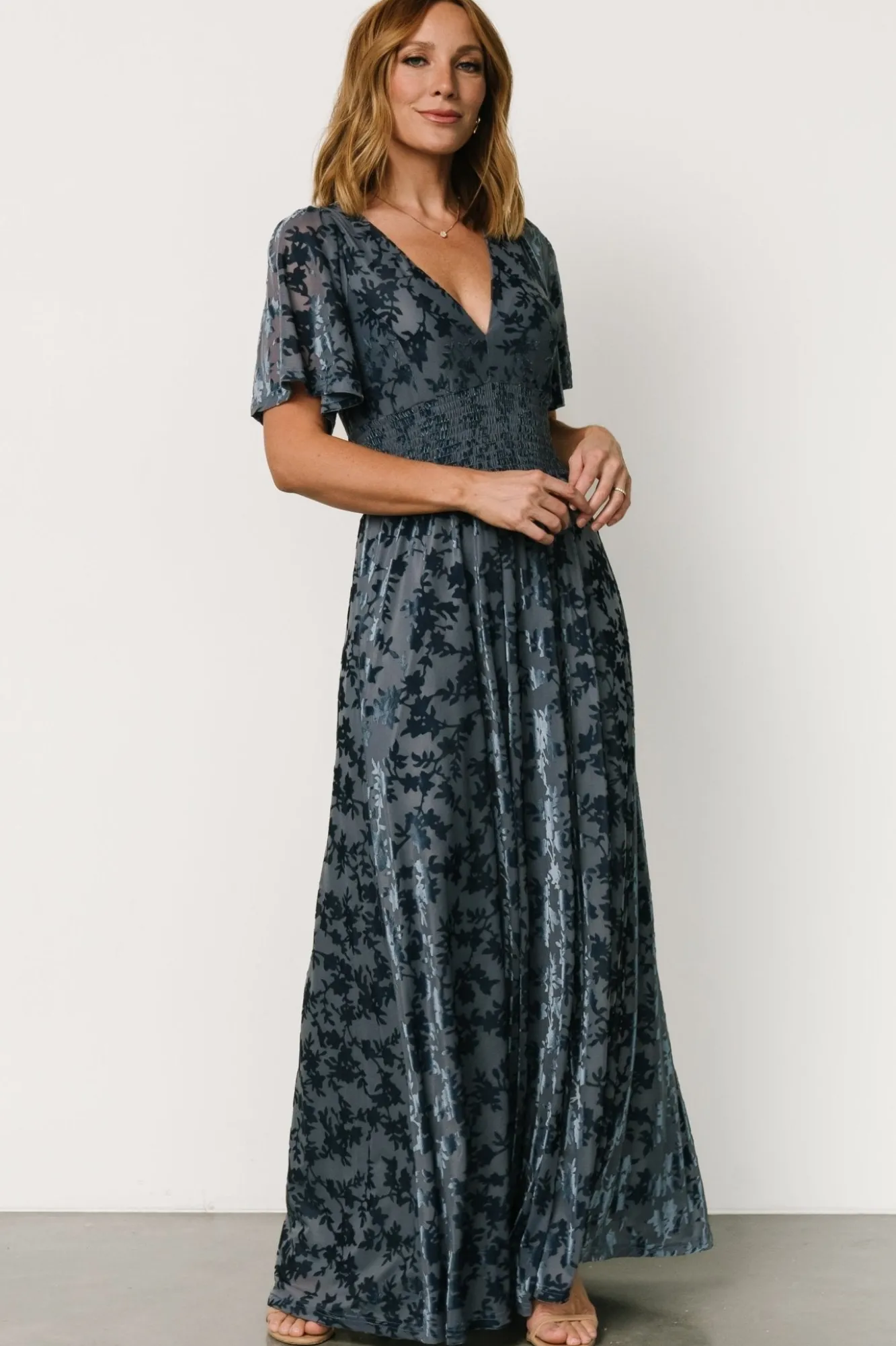 Baltic Born Veronica Velvet Maxi Dress | Whisper Blue