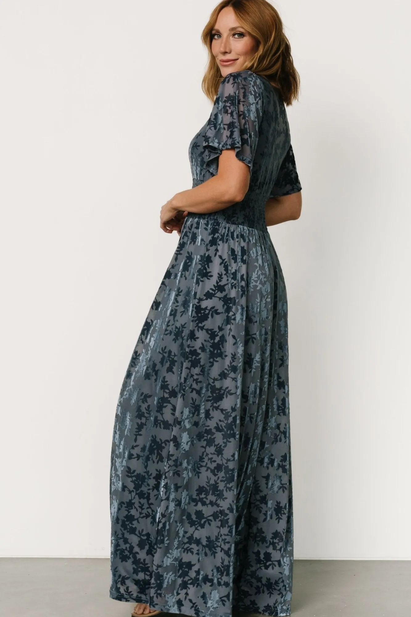 Baltic Born Veronica Velvet Maxi Dress | Whisper Blue