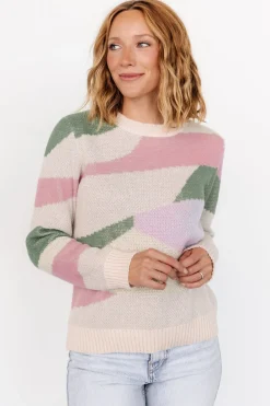Baltic Born Violet Geo Sweater | Lilac + Green
