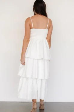 Baltic Born Violetta Embossed Tiered Dress | Off White
