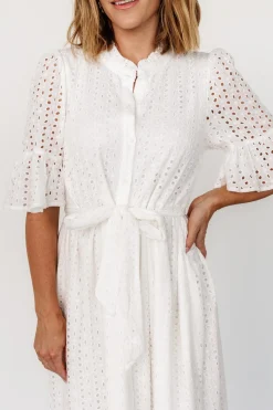 Baltic Born Virginia Eyelet Midi Dress | Off White