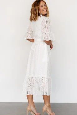 Baltic Born Virginia Eyelet Midi Dress | Off White