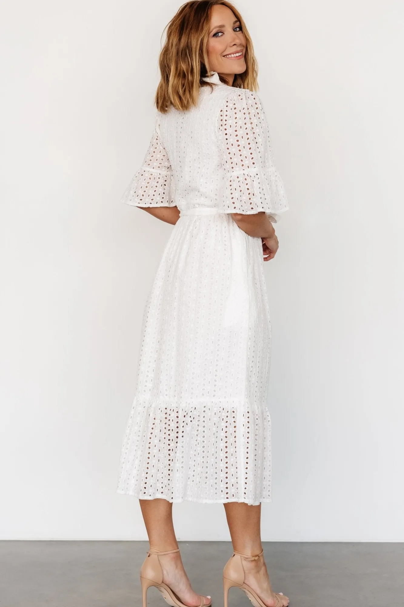 Baltic Born Virginia Eyelet Midi Dress | Off White