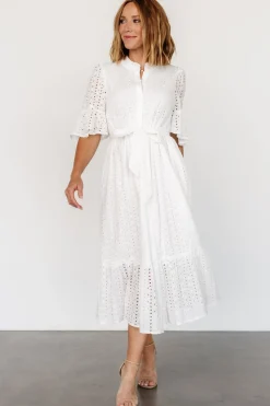 Baltic Born Virginia Eyelet Midi Dress | Off White