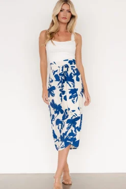 Baltic Born Vista Wrap Midi Skirt | Blue Print
