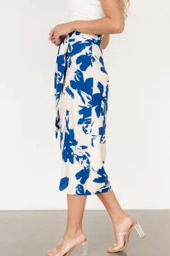 Baltic Born Vista Wrap Midi Skirt | Blue Print