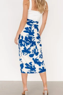 Baltic Born Vista Wrap Midi Skirt | Blue Print