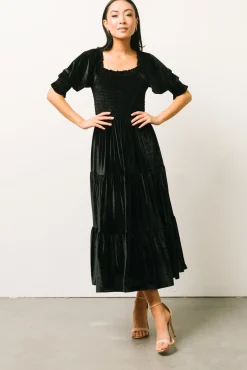 Baltic Born Vivaldi Smocked Velvet Midi Dress |