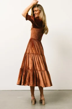 Baltic Born Vivaldi Smocked Velvet Midi Dress |