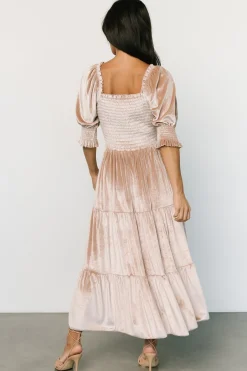 Baltic Born Vivaldi Smocked Velvet Midi Dress |