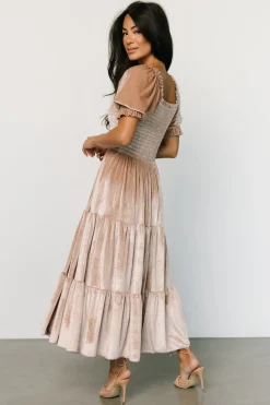 Baltic Born Vivaldi Smocked Velvet Midi Dress |