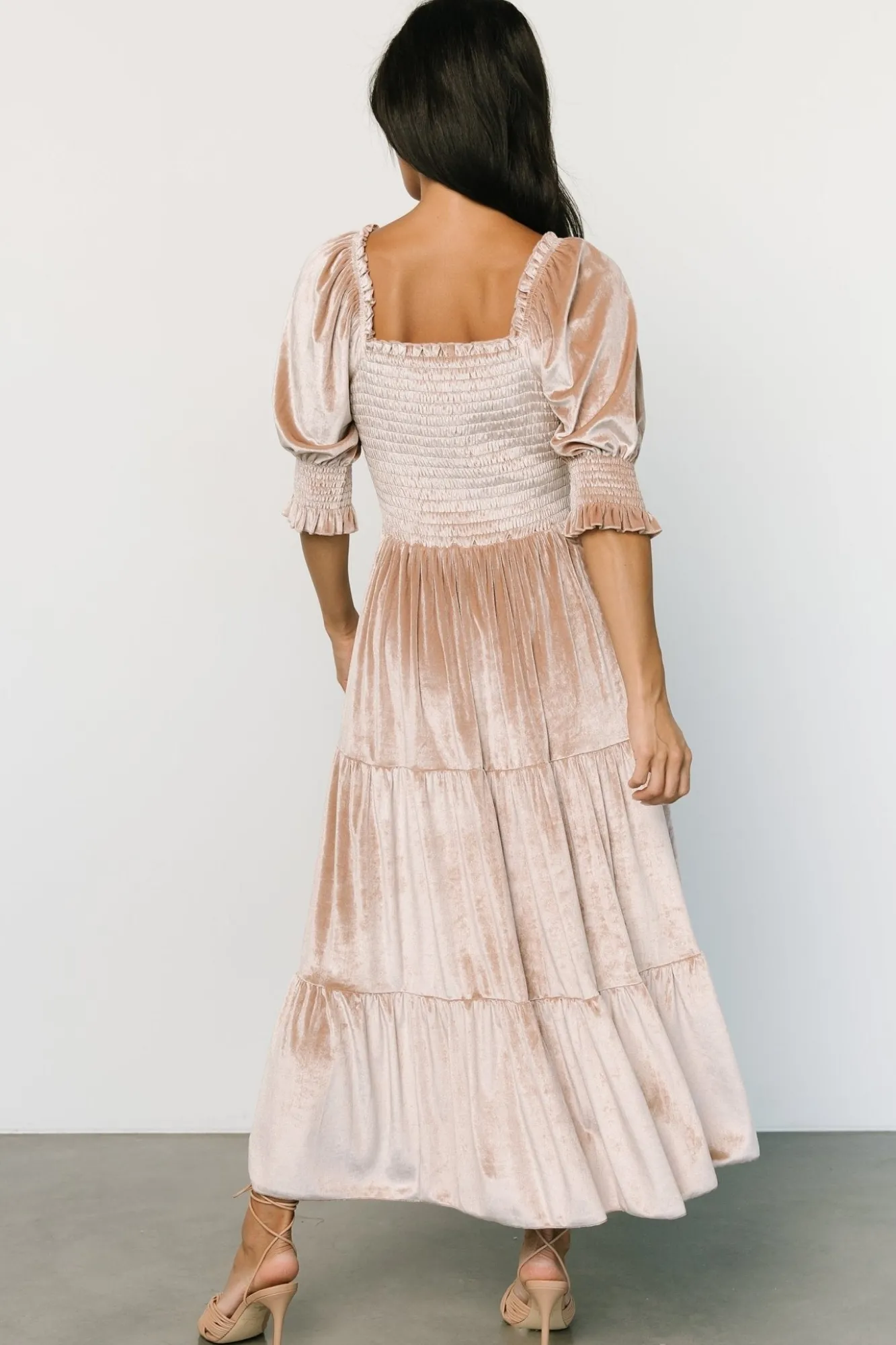 Baltic Born Vivaldi Smocked Velvet Midi Dress |