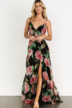 Baltic Born Vivienne Maxi Dress | Black Rose Floral