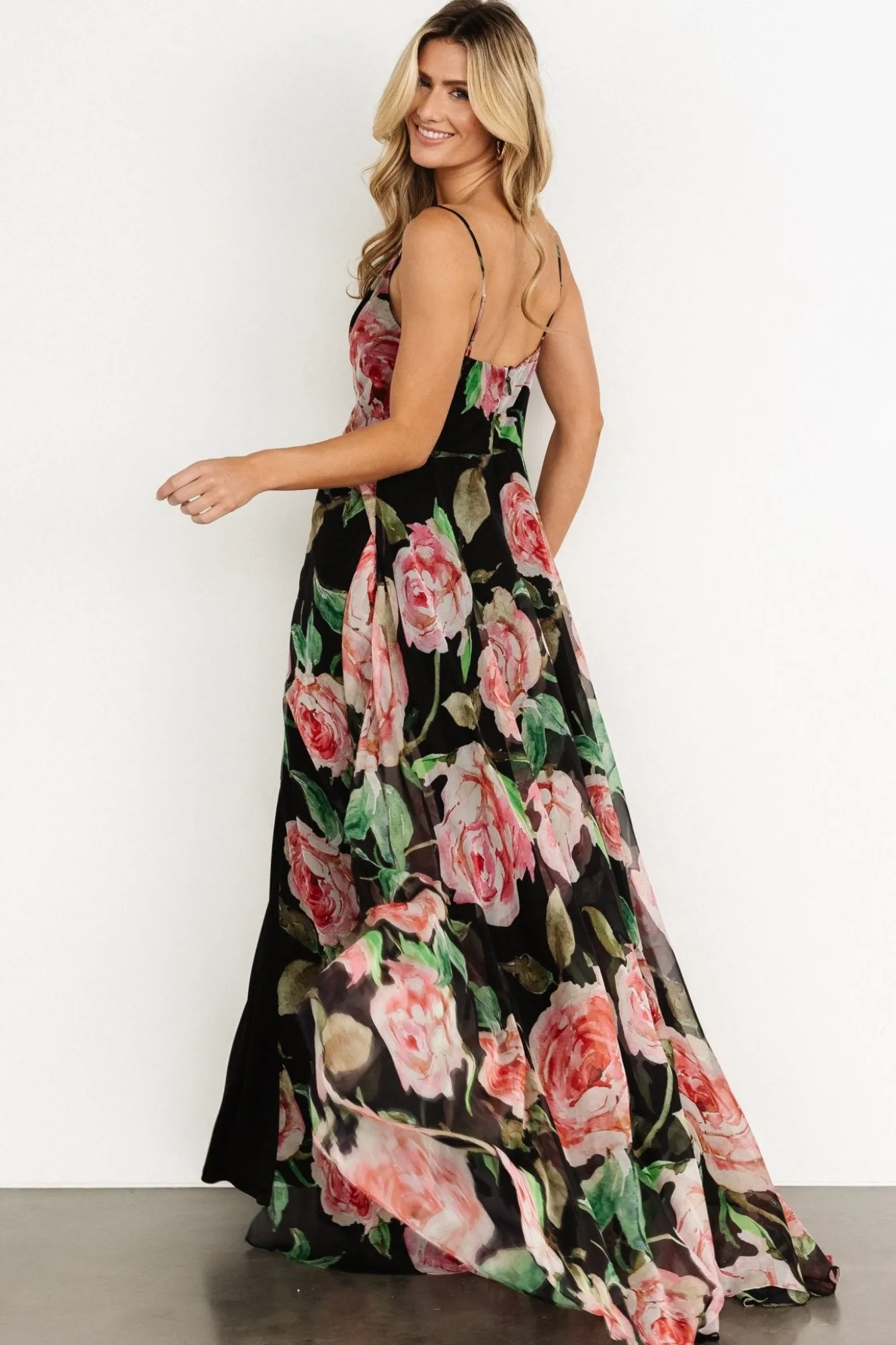 Baltic Born Vivienne Maxi Dress | Black Rose Floral