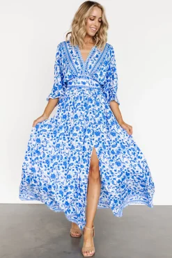 Baltic Born Watson Kimono Maxi Dress | Blue + White
