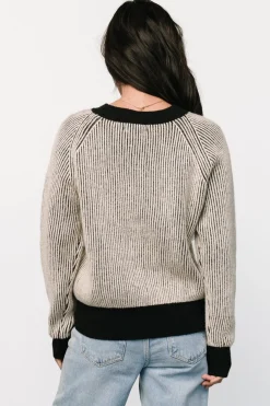 Baltic Born Winifred Ribbed Sweater | Black + Ivory