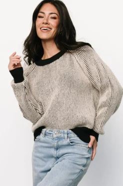 Baltic Born Winifred Ribbed Sweater | Black + Ivory