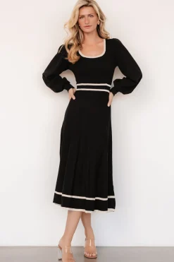 Baltic Born Winslet Knit Dress | Black + Cream