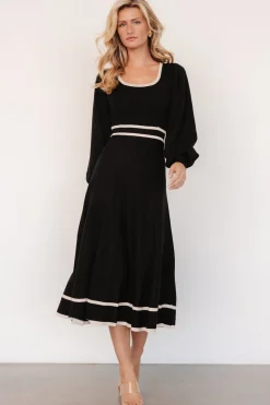 Baltic Born Winslet Knit Dress | Black + Cream