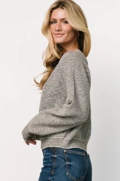 Baltic Born Zadie Striped Sweater | Ivory + Black