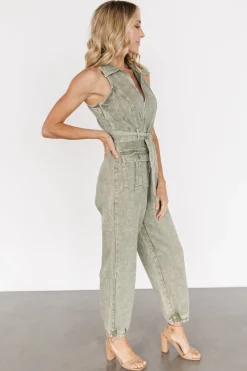 Baltic Born Zahara Sleeveless Jumpsuit | Washed Olive