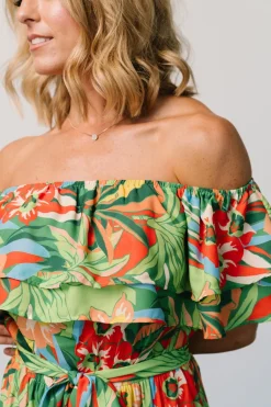 Baltic Born Zanzibar Off Shoulder Jumpsuit | Green Multi